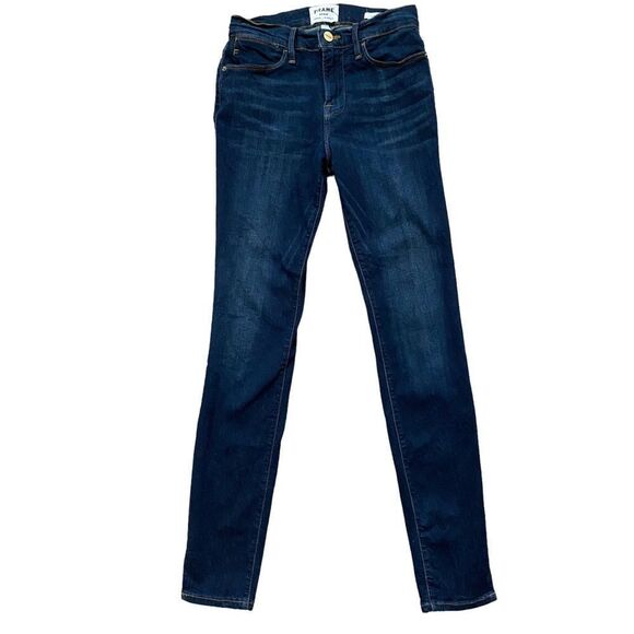 Frame Denim Le High Skinny Jeans Samira Dark Wash Super Stretch Ladies US Sz 26 - Picture 2 of 8